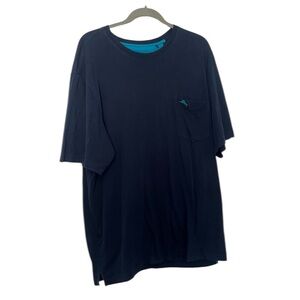 Men’s Tommy Bahama Logo Pocket Short Sleeve Cotton Jersey T-Shirt Navy Blue XL